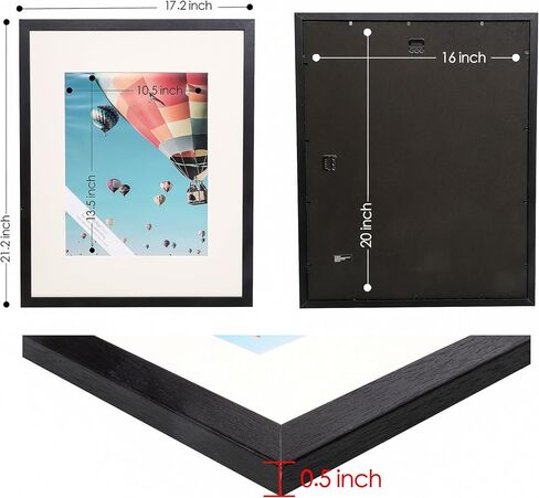 مجموعة قيمة مكونة من 6 إطارات صور سوداء مقاس 16 × 20 غير لامعة لصور مقاس 11 × 14، زجاج شبكي، للتعليق على الحائط in Kuwait
