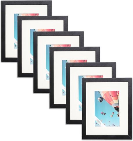 مجموعة قيمة مكونة من 6 إطارات صور سوداء مقاس 16 × 20 غير لامعة لصور مقاس 11 × 14، زجاج شبكي، للتعليق على الحائط in Kuwait