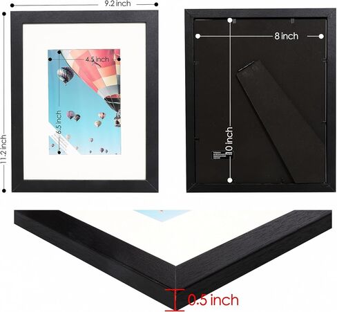مجموعة قيمة مكونة من 6 إطارات صور سوداء مقاس 16 × 20 غير لامعة لصور مقاس 11 × 14، زجاج شبكي، للتعليق على الحائط in Kuwait