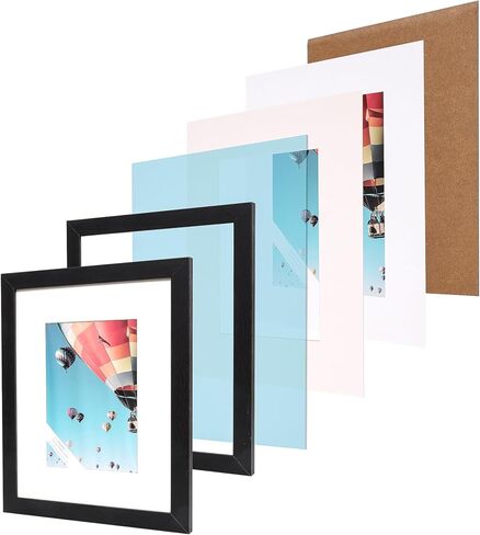 مجموعة قيمة مكونة من 6 إطارات صور سوداء مقاس 16 × 20 غير لامعة لصور مقاس 11 × 14، زجاج شبكي، للتعليق على الحائط in Kuwait