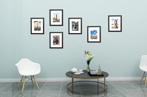 مجموعة قيمة مكونة من 6 إطارات صور سوداء مقاس 16 × 20 غير لامعة لصور مقاس 11 × 14، زجاج شبكي، للتعليق على الحائط in Kuwait