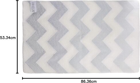 iDesign Chevron Microfiber Polyester Bath Mat, Non-Slip Shower Accent Rug for Master, Guest, and Kids' Bathroom, Entryway, 34" x 21", Light Gray and Coral in Saudi Arabia
