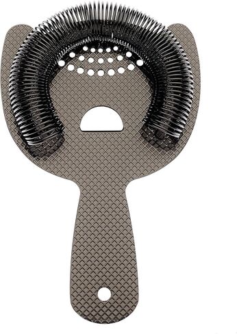 Barfly Diamond Lattice Etch Heavy Duty Spring Bar Strainer, Gun Metal Black in Kuwait