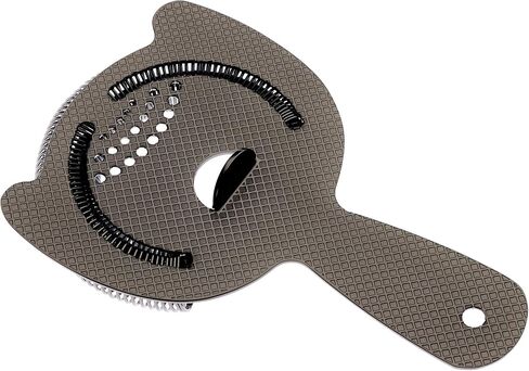 Barfly Diamond Lattice Etch Heavy Duty Spring Bar Strainer, Gun Metal Black in Kuwait