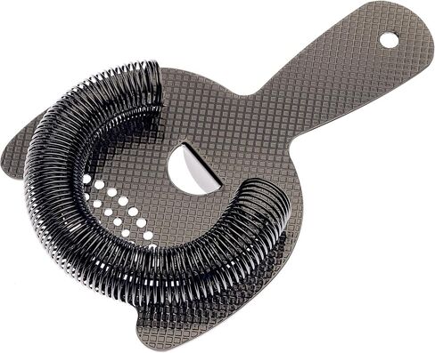 Barfly Diamond Lattice Etch Heavy Duty Spring Bar Strainer, Gun Metal Black in Kuwait