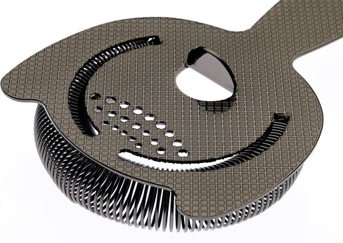 Barfly Diamond Lattice Etch Heavy Duty Spring Bar Strainer, Gun Metal Black in Kuwait