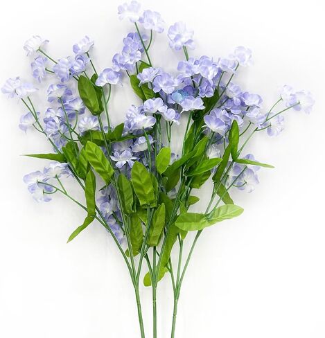 زهور صناعية زرقاء مع سيقان، قطعتان من باقات Forget Me Not Bouquets من الزهور المزيفة للمزهرية، زهور حرير صناعية مقاس 18.5 بوصة نبات خارجي لتزيين المنزل، وباقة الزفاف، ويوم الذكرى in Kuwait