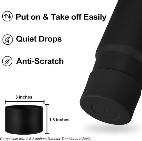 HYZ 8 Piece Stanley Cup Accessories, Silicone Spill Proof Stopper Set and Protective Boot Including Straw Cover Cap for Stanley H2.0 20oz 30oz 40oz Tumbler, Black in Kuwait