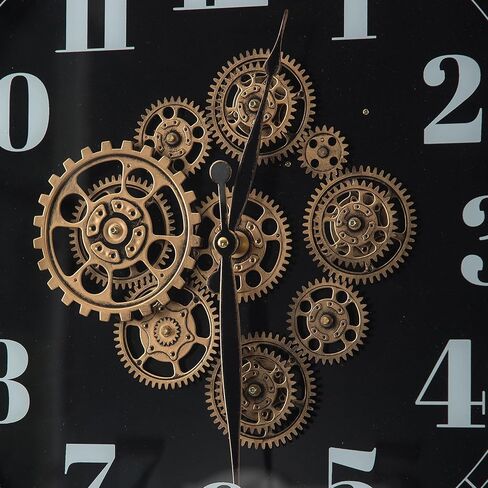 SOFE 20 Inches Large Wall Clocks for Living Room Decor, Real Moving Gear Clock, Battery Wall Clock Silent, Modern Decorative Clock, Arabic Numeral Metal Clock for Wall in Bathroom, Office in Saudi Arabia