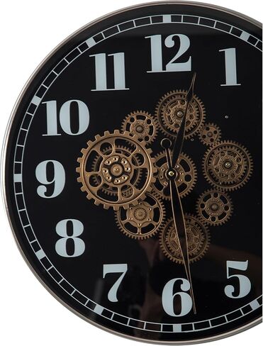 SOFE 20 Inches Large Wall Clocks for Living Room Decor, Real Moving Gear Clock, Battery Wall Clock Silent, Modern Decorative Clock, Arabic Numeral Metal Clock for Wall in Bathroom, Office in Saudi Arabia
