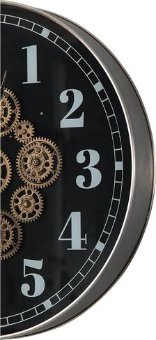 SOFE 20 Inches Large Wall Clocks for Living Room Decor, Real Moving Gear Clock, Battery Wall Clock Silent, Modern Decorative Clock, Arabic Numeral Metal Clock for Wall in Bathroom, Office in Saudi Arabia