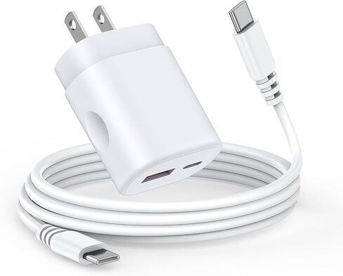Samsung Z Fold6 Fast Charger Type C Fast Charging for Samsung Galaxy S24 Ultra S23 S22 Plus S21 FE A55 A53 A15 A14 A13 C55 Z Flip6 5 Z Fold 5, Moto 25W Dual Port USB C Charger Block with 6FT C-C Cable in Saudi Arabia