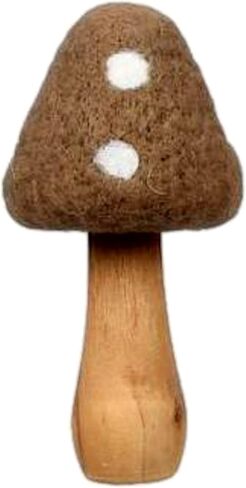 The Bridge Collection 5.5" Wool Mushroom Figurines - Set of 3 - Vintage Mushrooms for Home Decor - Set of Mushrooms for Hippy, Retro, Vintage Decor in Kuwait