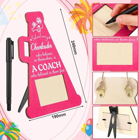 Qunclay Cheer Coach Gift Cheerleading Coach Cheerleader Signature Picture Frame with Pen Thanks You Coach Gift from Team Coaches Appreciation Plaque for Office Home Desk Decor in Saudi Arabia