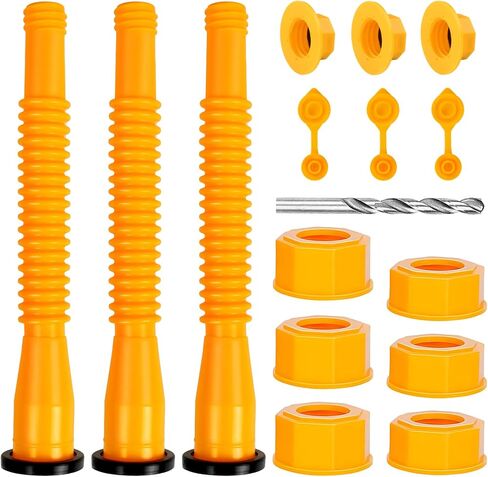 Gas Can Spout Replacement, Flexible Pour Nozzle for 1/2/5/10 Gallon Gas Cans, (5 Kit-Yellow) Fuel Can Spout Replacement in Saudi Arabia
