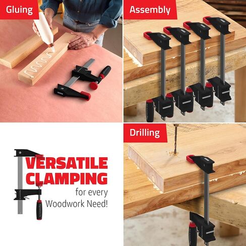 12 Inch Steel Bar Clamps 4 Pack, Medium-Duty Quick-Release F Clamps, 500 Lbs Load Limit for Woodworking clamp, Metal working clamp, furniture clamp for gluing DIY and Crafts in Saudi Arabia