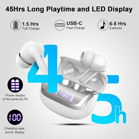 Donerton Bluetooth Headphones True Wireless Earbuds LED Power Display Earphones in Saudi Arabia