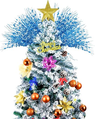 Christmas Artificial Glitter Berry Stem Decorations Decorative Bead Sticks Xmas Picks Glittery Twigs Branches for Christmas Tree Wreath Gift Vase Decor Party Ornaments Blue 24 PCS in Kuwait