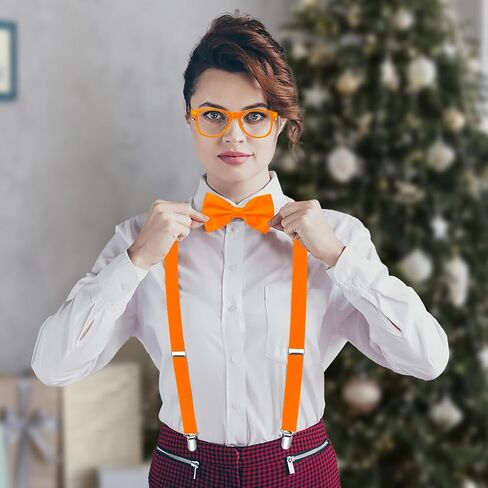 ONUPGO Suspenders for Men, Bow-tie, Sunglasses, Halloween Costumes Accessory Set - Adult and Kids Suspenders for Wedding (Pink) in Saudi Arabia