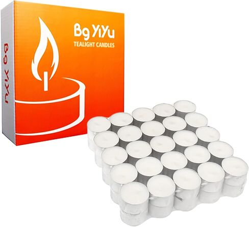 TYJCZUP Tea Light Candles | 4 Hour White Tealight Candle，100% Vegetable Oil Lamp，Small Votive Mini Tealight Candles for Home、Pool、 Shabbat、Chrithmas、Weddings & Emergencies. (4Hour-100Pcs) in Saudi Arabia