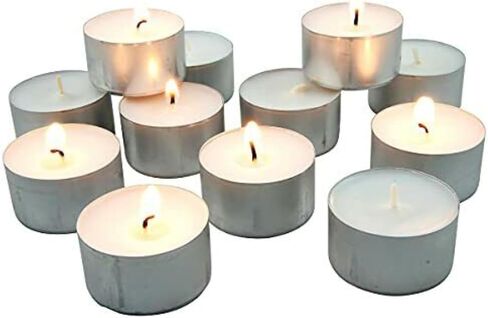 TYJCZUP Tea Light Candles | 4 Hour White Tealight Candle，100% Vegetable Oil Lamp，Small Votive Mini Tealight Candles for Home、Pool、 Shabbat、Chrithmas、Weddings & Emergencies. (4Hour-100Pcs) in Saudi Arabia