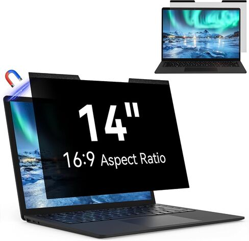 Magnetic Laptop Privacy Screen15.6 Inch 16:9 Aspect Ratio, Anti-Glare Laptop Filter Privacy Shield, Anti-Blue Light Monitor Protector Removable 15.6in Film for Lenovo HP Dell Acer Asus Thinkpad Envy Xps in Kuwait