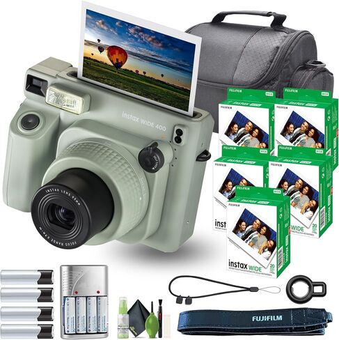 Fujifilm Instax Wide 400 Instant Film Camera Bundle with Fuji Instax Wide Instant Film Color Print (40 Sheets) + Travel Bag + Rechargeable Batteries with Charger and Lens Cleaning Kit in Saudi Arabia
