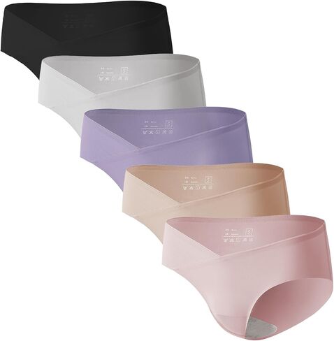 Angelhood 5 Pack Maternity Underwear Seamless, Pregnancy Underwear for Women, Healthy Pregnancy Panties Postpartum Underwear Maternity Under Bump XL Size in Saudi Arabia