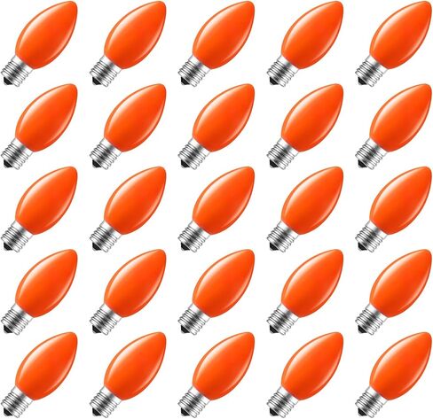 C9 Opaque Replacement Christmas Lights Bulbs Vintage Incandescent Red Green Blue White Orange Glass for Xmas String Lights Outdoor Indoor Holiday Decorations (E17 Base, 25 Count Multicolored) in Saudi Arabia