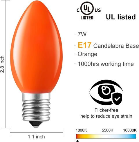 C9 Opaque Replacement Christmas Lights Bulbs Vintage Incandescent Red Green Blue White Orange Glass for Xmas String Lights Outdoor Indoor Holiday Decorations (E17 Base, 25 Count Multicolored) in Saudi Arabia