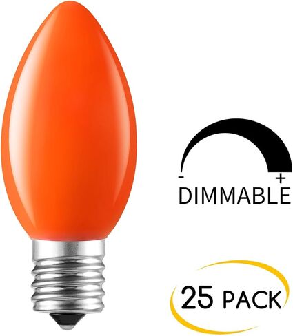C9 Opaque Replacement Christmas Lights Bulbs Vintage Incandescent Red Green Blue White Orange Glass for Xmas String Lights Outdoor Indoor Holiday Decorations (E17 Base, 25 Count Multicolored) in Saudi Arabia