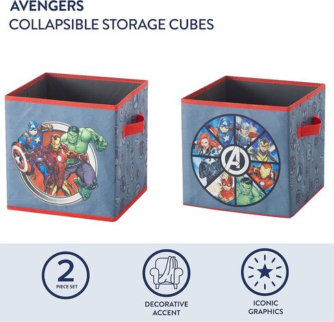 Idea Nuova Cars Set of 2 Durable Storage Cubes with Handles, 10"x10"x10" Cubes in Saudi Arabia