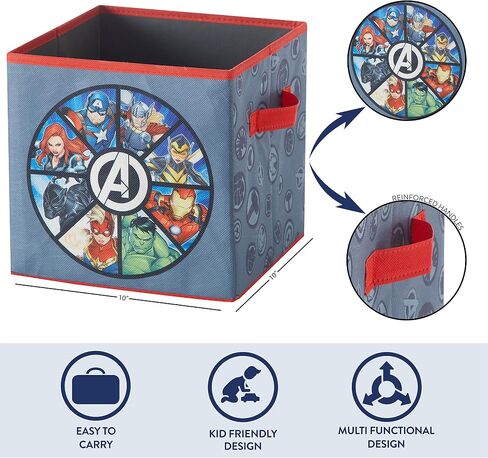 Idea Nuova Cars Set of 2 Durable Storage Cubes with Handles, 10"x10"x10" Cubes in Saudi Arabia