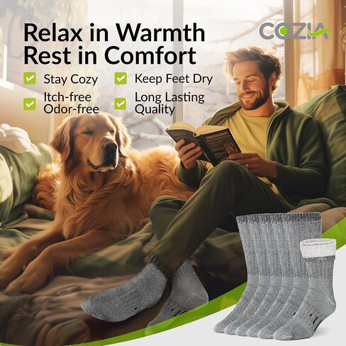 Merino Wool Socks Casual Warm Socks for Winter Cozy Boot Socks for Men & Women in Saudi Arabia