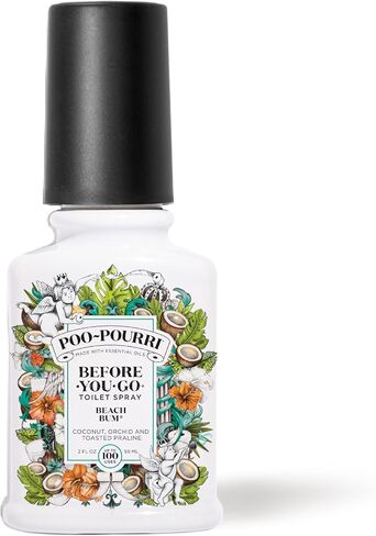 Poo-Pourri Before-You-Go Toilet Spray, Beach Bum, 1 Fl Oz Pocket Travel Size - Coconut, Orchid and Toasted Praline in Saudi Arabia
