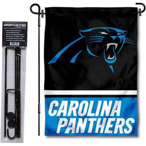 WinCraft Carolina Panthers Garden Flag with Stand Holder