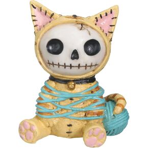 SUMMIT COLLECTION Furrybones Calico Mao Mao Signature Skeleton in Kitty Cat Costume Wrapped in Yarn