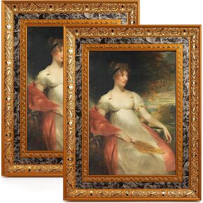 5x7 Picture Frames (2 Pack, Gold) Retro Designed Photo Frame Classic Simple Home Office Decor