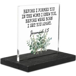 Bible Verse Plaques for Home Decor, Christian Scripture Decor Gifts for Men Sister, Positive Christian Gifts, Christian Encouragement Gifts, Faith Keepsake Gifts Decorative Signs YT297