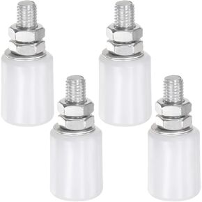 uxcell 4 Sets Slide Gate Guide Roller 1.6" Length Adjustable Nylon Rollers Gate for Sliding Rolling Gate on Angle Steel Rails and Round Rails, White