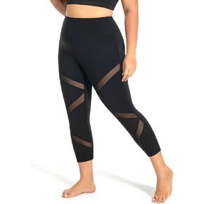 Plus Size Capri Leggings for Women with Pockets, Butt Lifting Yoga Pants Tummy Control, L-5XL Workout Leggings
