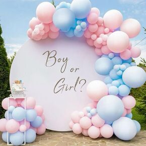 Girl or Boy Gender Reveal Sign Decal - Baby Shower Party Decal Sign, Baby Shower Decorations for Party, Balloon Arch, Backdrop, Room...…
