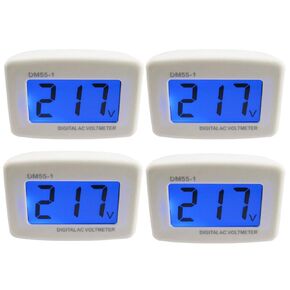 Digital Voltmeter, Yeeco Flat US Plug in AC LCD Voltmeter Volt Panel Meter AC 100V for AC 80-300V, Voltage Tester Voltage Monitor, Gauge Household Amp Meter Measuring, 4PCS