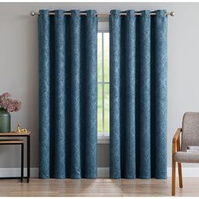 Linen Zone Pair of Extra Long Dark Grey Bedroom Curtains. These Modern Decor Black Out Curtains are Great Choice as Bedroom Window Curtains or Nursery Blackout Curtains. (Evelyn 54 x 96 Charcoal)