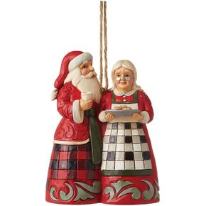 Enesco Jim Shore Heartwood Creek Four Seasons Highland Santa & Mrs. Claus Ornament