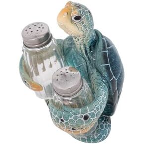 Sea Turtle Salt and Pepper Shaker Figurines Decorations Turtle Set with Holder Figurine for Beach Bar or Tropical Kitchen Decor Turtle Table Decorations
