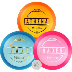 Discraft Paul McBeth Z Lite 3-Pack - Signature Disc Golf Set with Anax, Athena, & Hades - Lightweight Drivers in Varied Foils & Weights + Exclusive Snap Cap