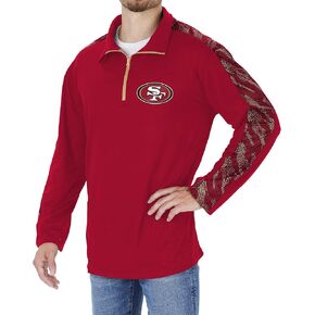 Zubaz NFL Mens Solid 1/4 Zip with Team Viper Liner