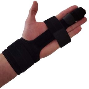 Trigger Finger Splint Middle Finger Brace | Middle Finger Splint For Broken or Fractured Middle Finger, Arthritis, Tendonitis, Tenosyvitis | Mallet Trigger Finger Straightener Immobilizer | S/M
