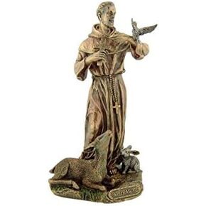 Saint St Francis of Assisi Patron of Animals 9" Bronze Statue Religious Figurine